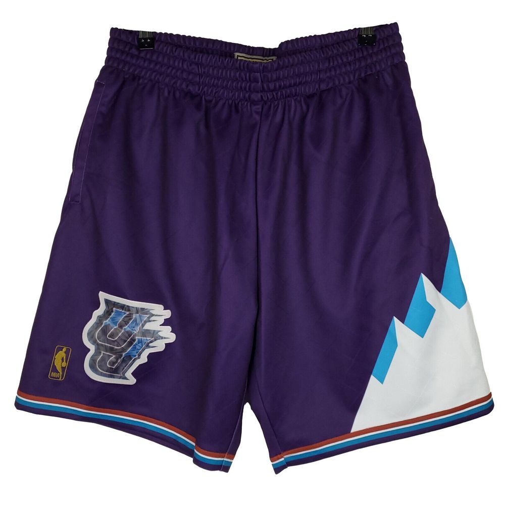 Utah Jazz Mitchell‎ & Ness NBA Large Jersey Shorts 75th Anniversary Purple New